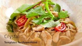  Presentation with italian food - Colorful slide deck enhanced with risotto-with-seafood-in-gray backdrop and a gold colored foreground