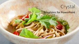  Presentation with italian food - PPT layouts with risotto-with-seafood-in-gray background and a soft green colored foreground