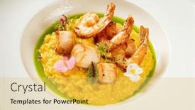  Presentation with shrimps - Presentation enhanced with risotto-with-shrimps-and-sauce and a yellow colored foreground
