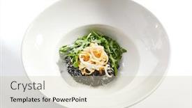  Presentation with italy food - PPT theme having risotto-with-squid-closeup-italian background and a soft green colored foreground