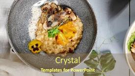  Presentation with italian food - Amazing theme having risotto-with-white-mushrooms backdrop and a tawny brown colored foreground