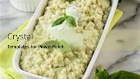  Presentation with healthy food - Slide deck consisting of risotto-with-yogurt-and-basil background and a  colored foreground