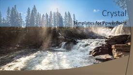  Presentation with western - Presentation design featuring ristafallet-waterfall-in-the-western background and a light blue colored foreground