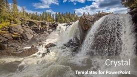  Presentation with western - Presentation having ristafallet-waterfall-in-the-western background and a gray colored foreground