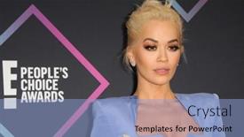  Presentation with hangar - Audience pleasing slide deck consisting of rita-ora-at-the-2018 backdrop and a light blue colored foreground