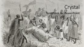  Presentation with african tribe - Slide set consisting of rite in front of tribe background and a light gray colored foreground