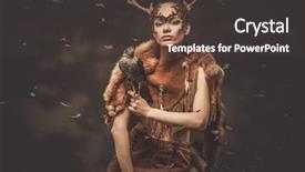  Presentation with garment - Slide set featuring ritual garment with hawk background and a tawny brown colored foreground