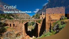  Presentation with crete island - Presentation theme featuring riuns-of-abandoned-katholiko-monastery background and a  colored foreground