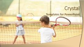  Presentation with children playing - Cool new slides with rival - cute little children playing tennis backdrop and a cream colored foreground