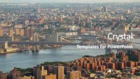  Presentation with new york city - Cool new presentation theme with river aerial view with williamsburg backdrop and a gray colored foreground