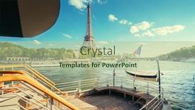  Presentation with eiffel tower - Presentation theme having river-and-eiffel-tower-paris background and a mint green colored foreground