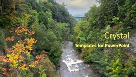  Presentation with new york - Audience pleasing PPT theme consisting of river-and-gorge-in-ithaca backdrop and a tawny brown colored foreground