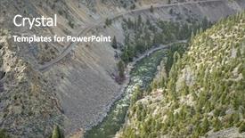  Presentation with grand canyon - Colorful PPT theme enhanced with river and railroad in gore backdrop and a  colored foreground