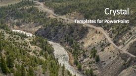  Presentation with grand canyon - Theme consisting of river and railroad in gore background and a dark gray colored foreground