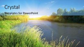  Presentation with nature river - Audience pleasing slides consisting of river and spring forest nature backdrop and a light blue colored foreground