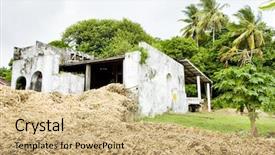 Presentation with distillery - Beautiful PPT theme featuring river antoine rum distillery grenada backdrop and a coral colored foreground