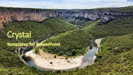  Presentation with arizona horseshoe bend colorado river - Slides with river ardeche near vallon-pont background and a tawny brown colored foreground
