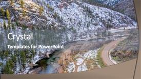  Presentation with picnic - Amazing presentation theme having river at picnic rock area backdrop and a gray colored foreground