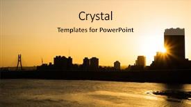  Presentation with taipei - Colorful theme enhanced with river at sunset in taipei backdrop and a blonde colored foreground