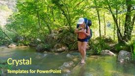  Presentation with ford - PPT theme with river at the ford background and a tawny brown colored foreground