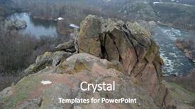  Presentation with winter river - Slides with river at winter picturesque rock background and a gray colored foreground