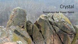  Presentation with winter river - Audience pleasing slides consisting of river at winter picturesque rock backdrop and a light blue colored foreground