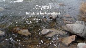  Presentation with winter river - Theme featuring river at winter picturesque rock background and a gray colored foreground