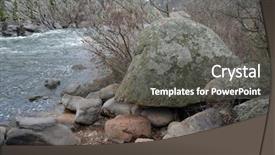  Presentation with winter river - Amazing theme having river at winter picturesque rock backdrop and a dark gray colored foreground