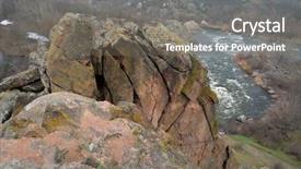  Presentation with winter river - PPT layouts consisting of river at winter picturesque rock background and a gray colored foreground