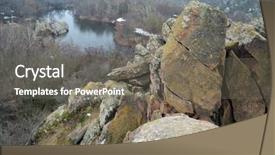  Presentation with river siene - Beautiful slides featuring river at winter picturesque rock backdrop and a gray colored foreground
