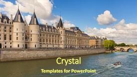  Presentation with europe bank - PPT layouts enhanced with river bank in paris france background and a tawny brown colored foreground