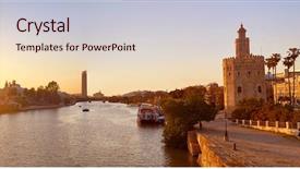  Presentation with skyline of nashville tn - Amazing slides having river channels - seville sunset skyline torre del backdrop and a lemonade colored foreground