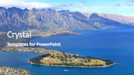  Presentation with queenstown - Slides with course garden island new zealand background and a teal colored foreground