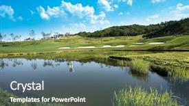  Presentation with course - Theme enhanced with golf course background and a ocean colored foreground