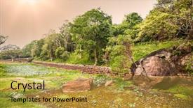  Presentation with sigiriya - Presentation theme having fortress of sigiriya lion rock background and a yellow colored foreground