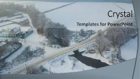  Presentation with bird eye view - Colorful PPT theme enhanced with river covered with snow bird backdrop and a light blue colored foreground