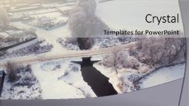  Presentation with bird eye view - Audience pleasing slide deck consisting of river covered with snow bird backdrop and a light gray colored foreground
