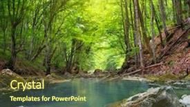  Presentation with nature river - Slide deck featuring river deep in mountain forest background and a tawny brown colored foreground