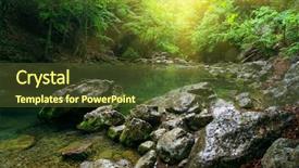  Presentation with nature river - Slide deck consisting of river deep in mountain forest background and a tawny brown colored foreground