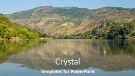  Presentation with river flowing - Slide deck featuring river-douro-flowing background and a coral colored foreground