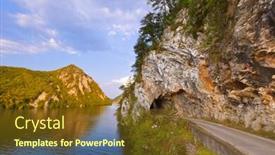  Presentation with nature river - Audience pleasing slide deck consisting of river-drina-national-nature-park backdrop and a tawny brown colored foreground