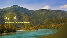  Presentation with nature river - Colorful slide deck enhanced with river-drina-national-nature-park backdrop and a tawny brown colored foreground