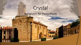  Presentation with legacy - Presentation design enhanced with river duero its medieval importance background and a soft green colored foreground