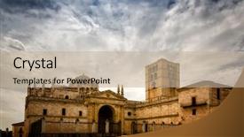  Presentation with legacy - Presentation consisting of river duero its medieval importance background and a mint green colored foreground