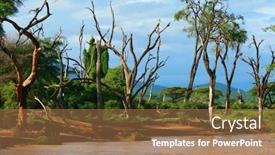  Presentation with flood - PPT theme with river-flood-africa-kenya-samburu background and a coral colored foreground