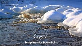  Presentation with river flow - PPT theme featuring river flow amongst ice background and a dark gray colored foreground