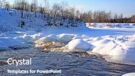  Presentation with river flow - Audience pleasing slide deck consisting of river flow amongst ice backdrop and a ocean colored foreground