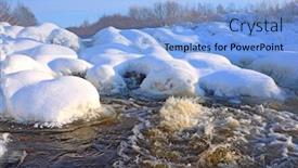  Presentation with river flow - PPT layouts having river flow amongst snow stone background and a light blue colored foreground