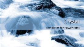  Presentation with stream - PPT theme featuring river flowing - cool mountain stream background and a light blue colored foreground
