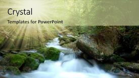  Presentation with river flowing - Colorful theme enhanced with river flowing - mountain waterfall in the national backdrop and a  colored foreground